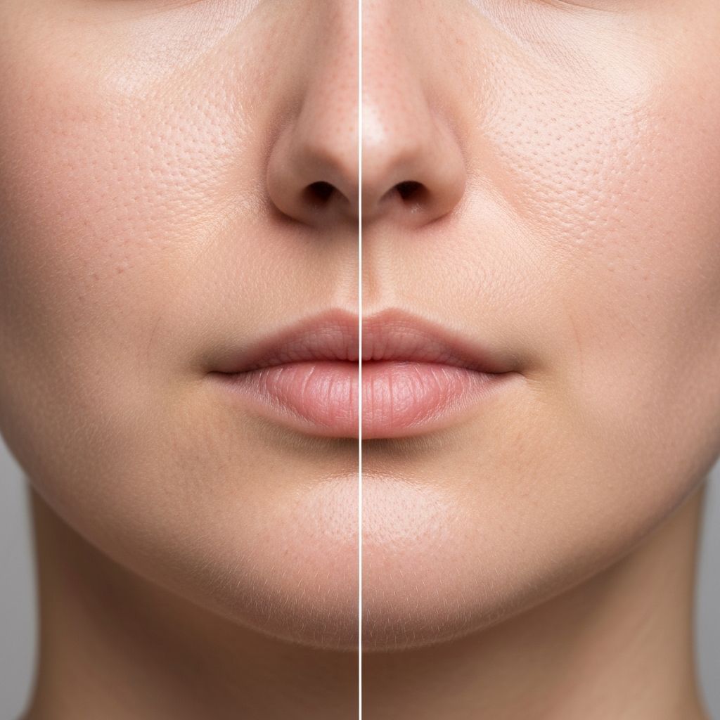 Vorher: Weibliche Gesichtshaarentfernung Oberlippe mit Ice Pro, Patientin 1